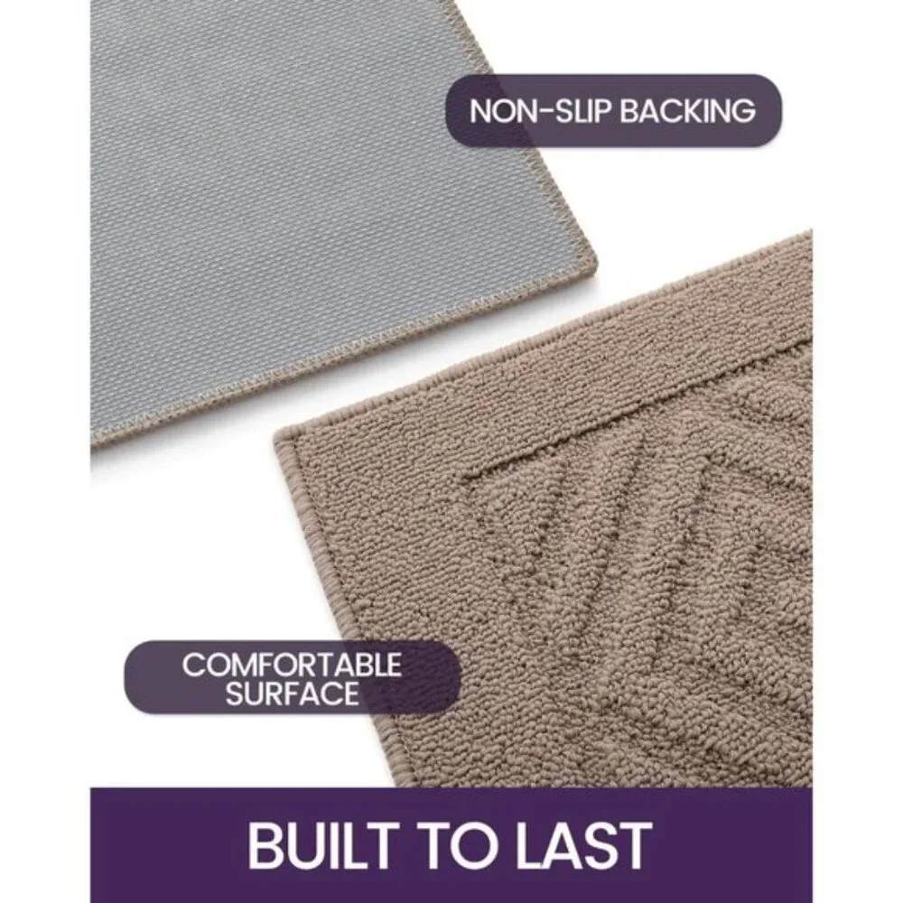 New 24x36Inch Front Door Mat, Non-Slip, Absorbent, Washable Doormat - Beige